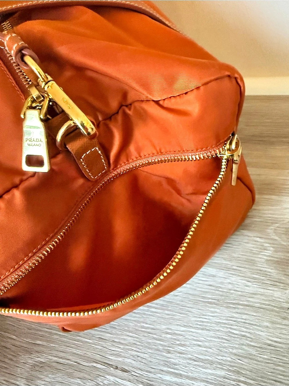 Prada Nylon Travel Bag in Orange NWT - Picture 6 of 16